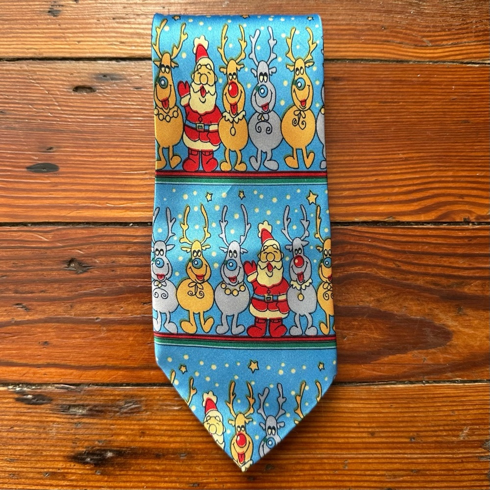Vintage 00s novelty Santa & reindeer tie